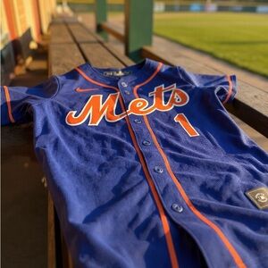 Nike Blue and Orange Mets Jersey